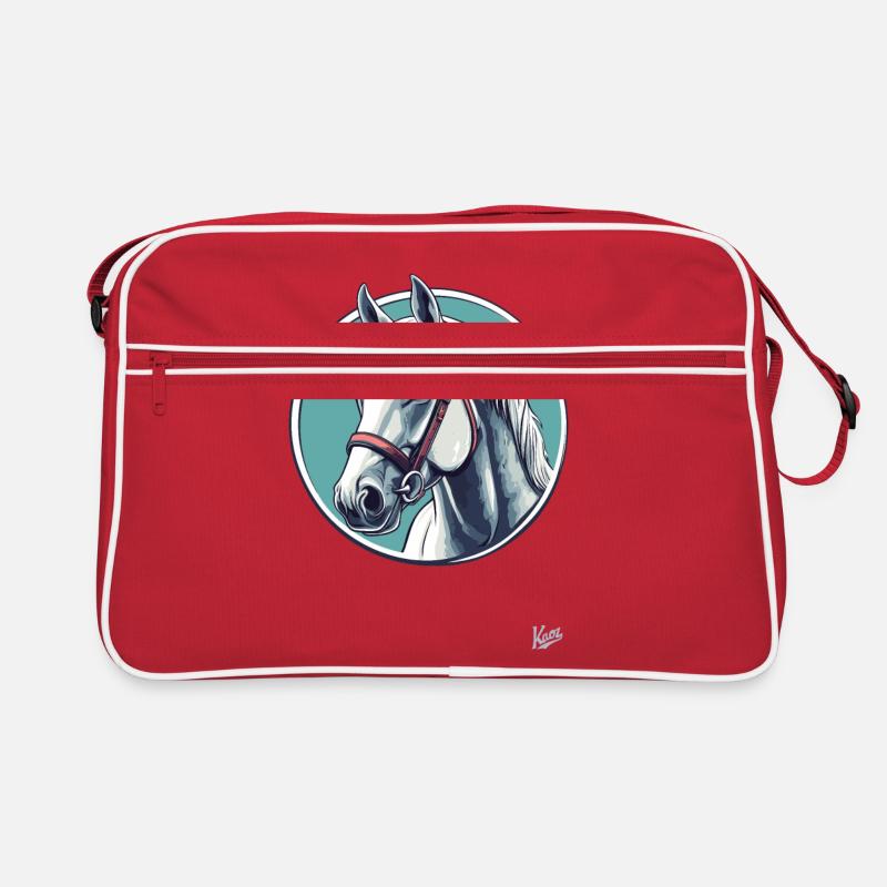Ein Schimmel, ein weißes Pferd Retro Tasche