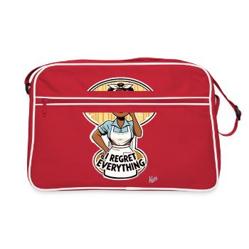 « Je regrette tout », Femme au foyer pleine de remords - Sac Retro - rouge/blanc - Devant
