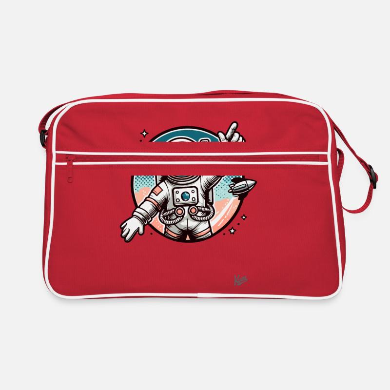 Astronaut points to the galaxy Retro Bag