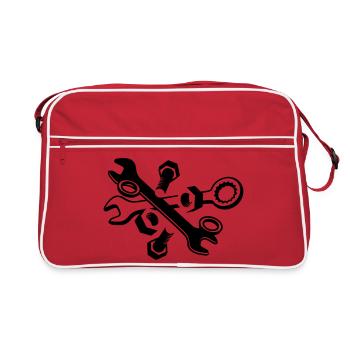 deux clés avec écrous et vis - Sac Retro - rouge/blanc - Devant