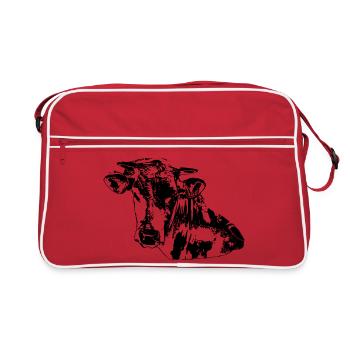Cow black - Retro Bag - red/white - Front