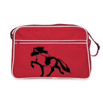 Cheval islandais tick 7, Pinto équitation islandaise - Sac Retro - rouge/blanc - Devant