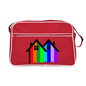 Peindre des maisons colorées - Sac Retro - rouge/blanc - Devant