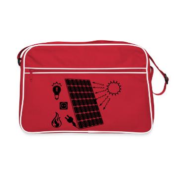 Solar panel with solar energy - Retro Bag - red/white - Front