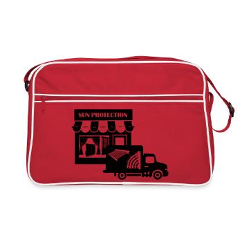 Sun protection shop with truck delivery - Retro Bag - red/white - Front