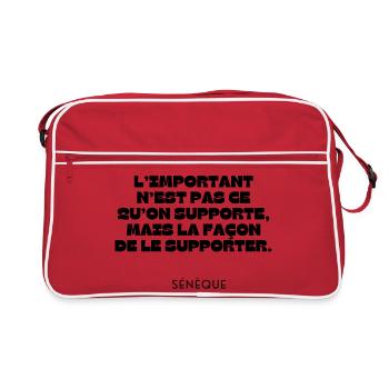 Citation motivante Sénèque stoïcisme - Sac Retro - rouge/blanc - Devant