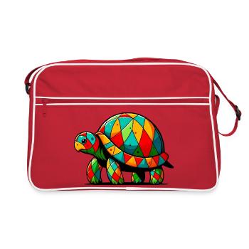 Harlequin Tortoise - Retro Bag - red/white - Front