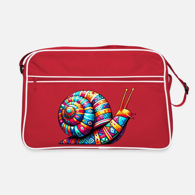 Schnecke - Retro Tasche - Rot/Weiß