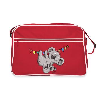 Drôle d’ours koala avec douche de bébé koala - Sac Retro - rouge/blanc - Devant