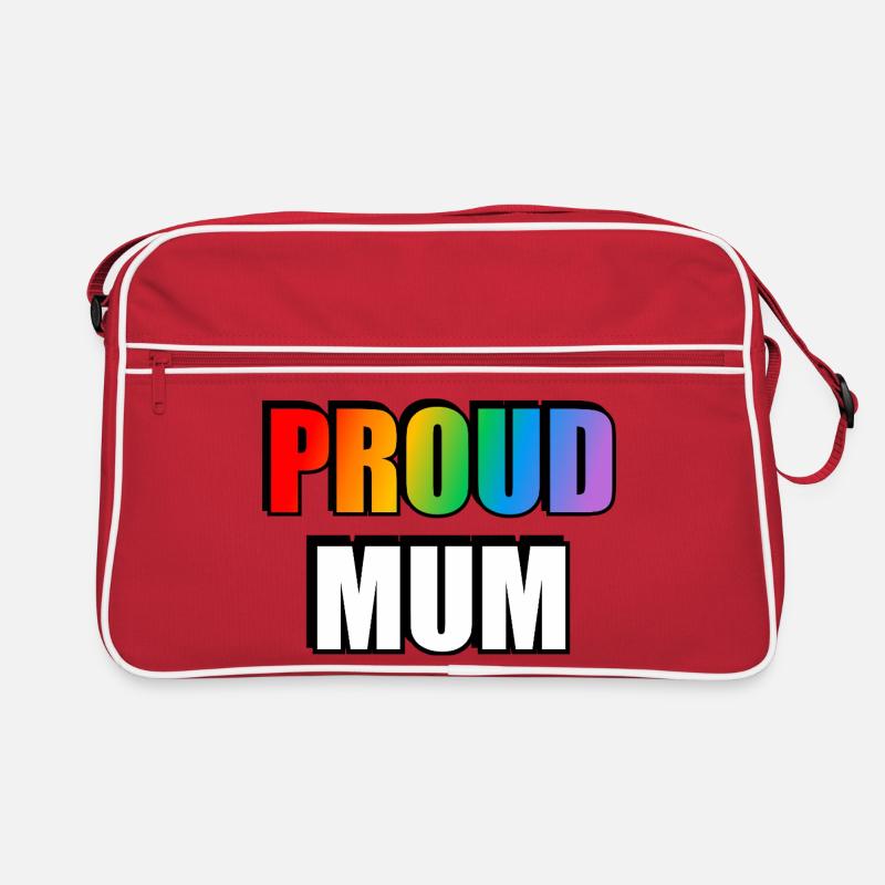 Regenbogen Stolz Mutter Schwul Verbündeter Retro Tasche
