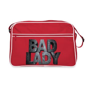 Bad Lady – Lettres monumentales en pierre grises - Sac Retro - rouge/blanc - Devant