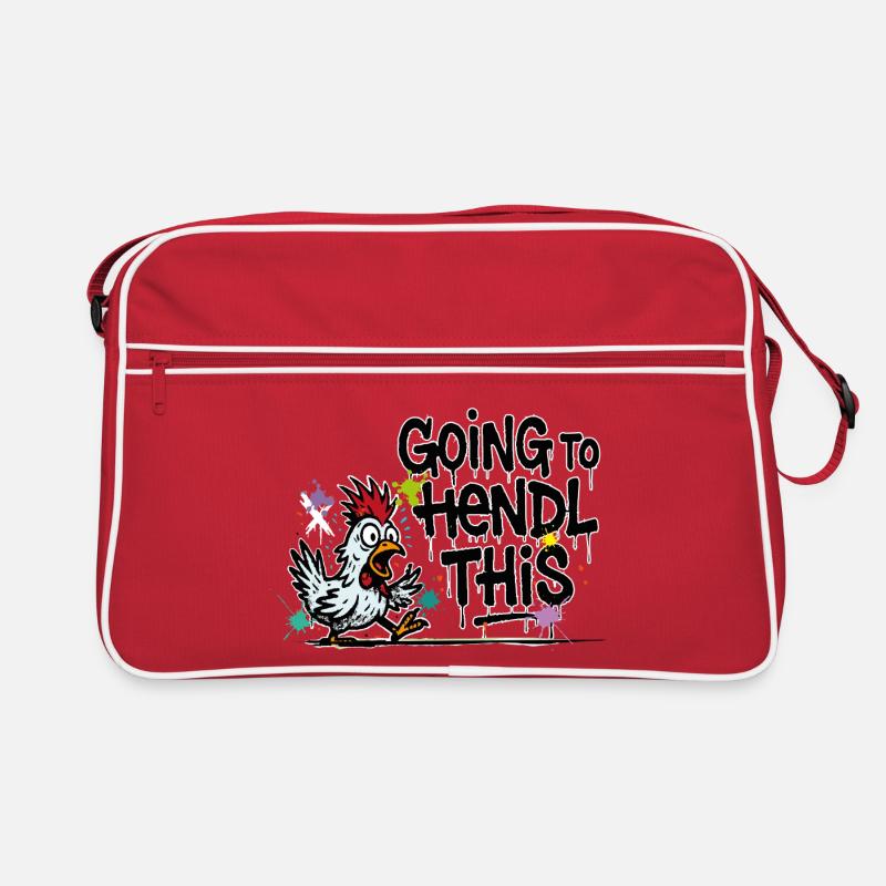 Going to Hendl This Spruch Wortspiel Hühner - Retro Tasche - Rot/Weiß