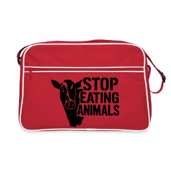 Arrête la souffrance animale : pas de viande - Sac Retro - rouge/blanc - Devant