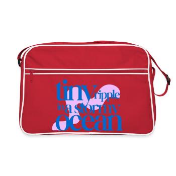 Petite ondulation dans un océan orageux (fond rosé) - Sac Retro - rouge/blanc - Devant