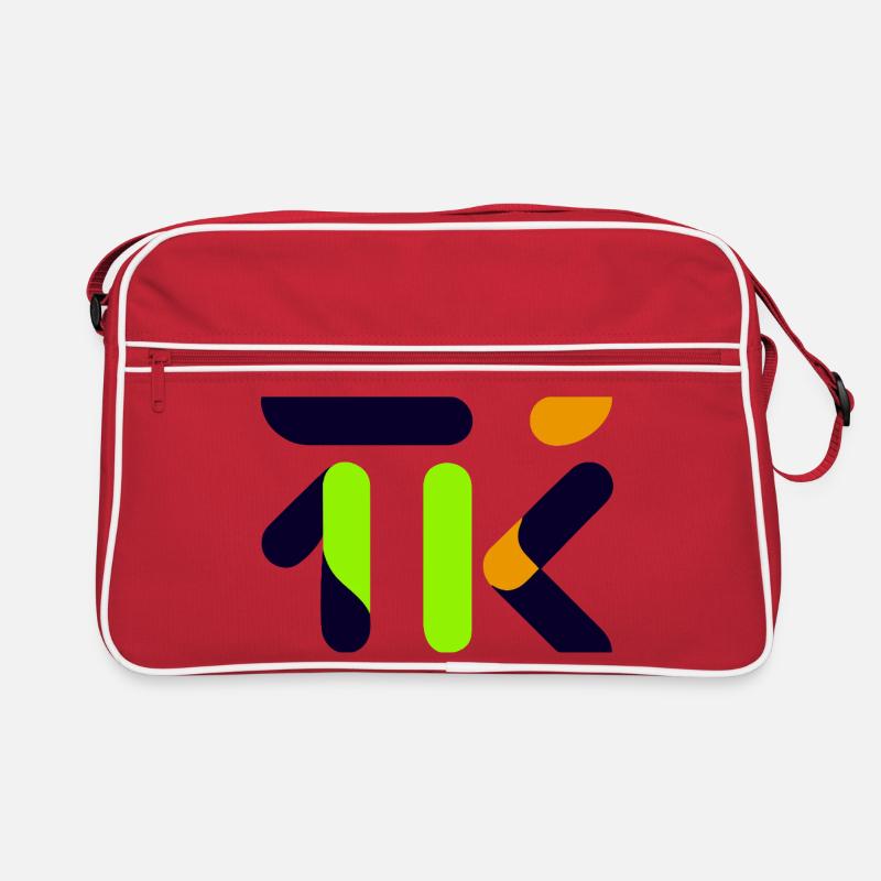 Neon Lime Abstract Glyph Retro Tasche