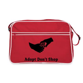 Adopt Dont Shop Pfote Faust Check - Retro Tasche - Rot/Weiß - Vorne