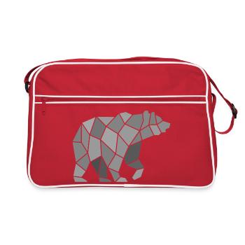 Ours géométrique à partir de fragments de mosaïque - Sac Retro - rouge/blanc - Devant