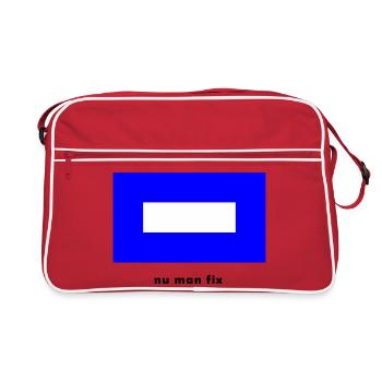 Flagge P Blauer Peter - Schiff Kapitän Segeln - Retro Tasche - Rot/Weiß - Vorne