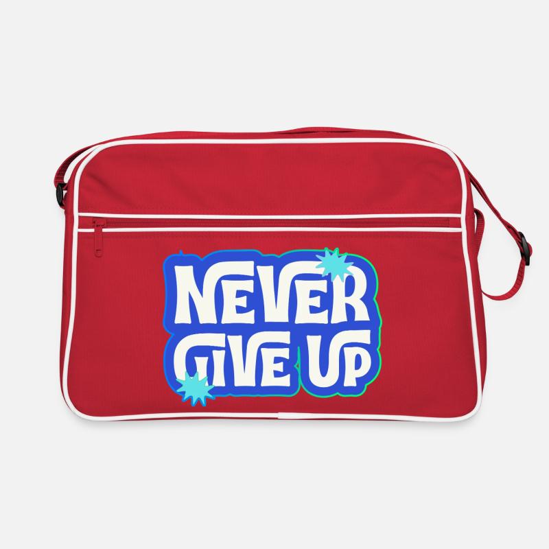 Gib niemals auf, du schaffst das! Retro Tasche