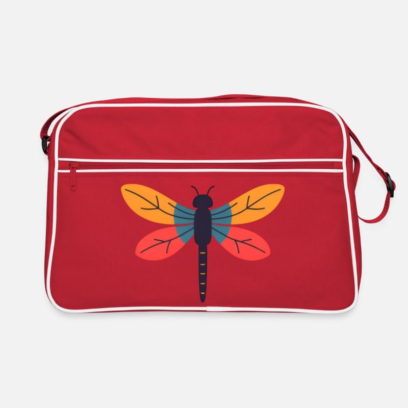 Bunte Libelle Farbenspiel Retro Tasche