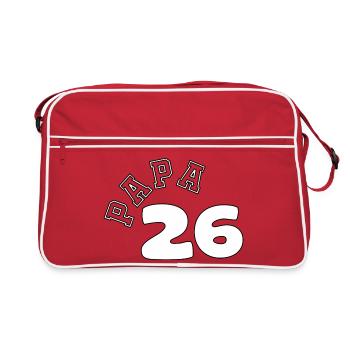 Papa 26 Vintage Collegiate Print - Retro Bag - red/white - Front