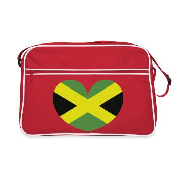 Drapeau jamaïcain en forme de cœur - Sac Retro - rouge/blanc - Devant