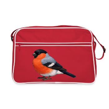 Oiseau Bullfinch - Sac Retro - rouge/blanc - Devant