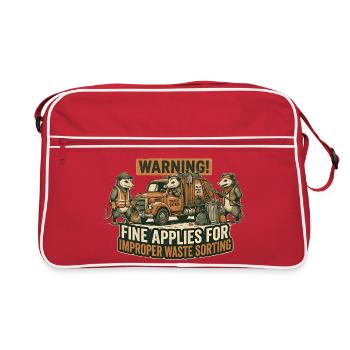 Équipe de collecte des déchets - Sac Retro - rouge/blanc - Devant