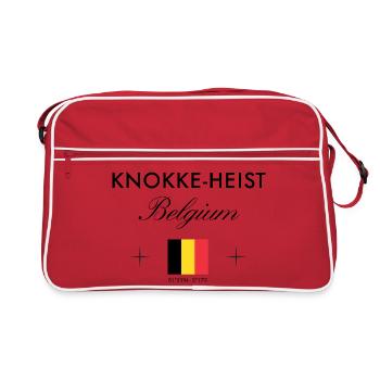 Le braquage de Knokke Belgique coordonne le souvenir de voyage - Sac Retro - rouge/blanc - Devant