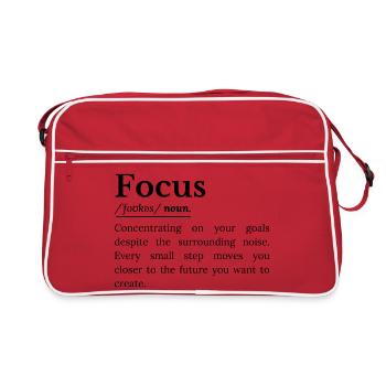 Définition de la concentration : Expression inspirante à propos des concentrés - Sac Retro - rouge/blanc - Devant