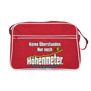 Rentner Fahrrad Ruhestand Spruch - Retro Tasche - Rot/Weiß - Vorne