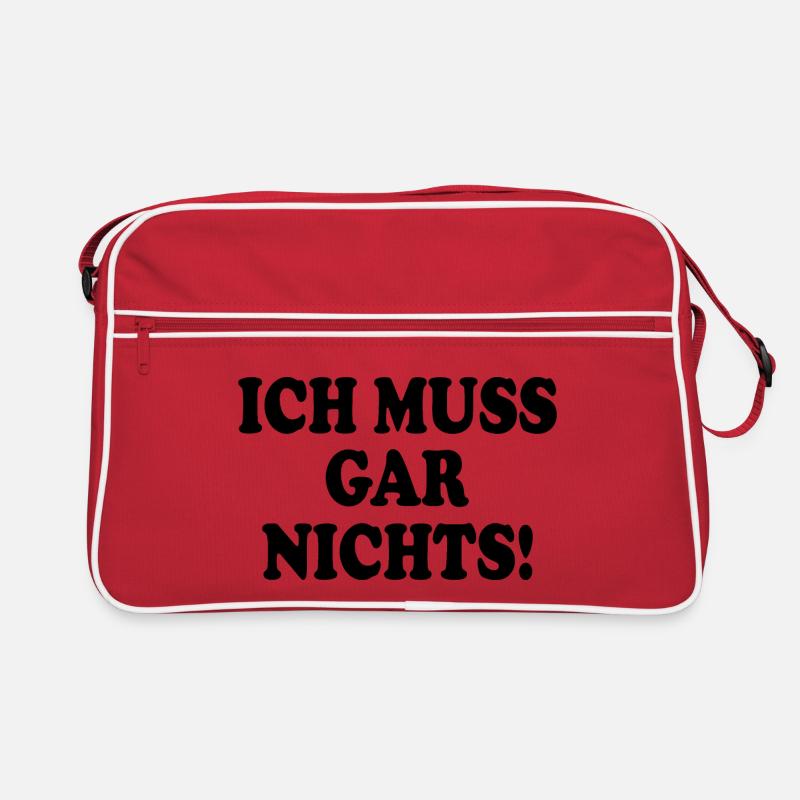 Ich muss gar nichts Retro Tasche