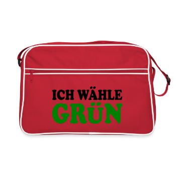 Je choisis le vert - Sac Retro - rouge/blanc - Devant