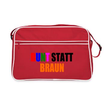 bunt statt braun - Retro Tasche - Rot/Weiß - Vorne