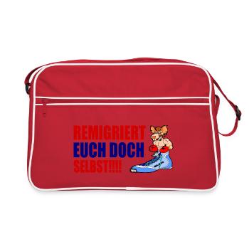 Remigrez vous-mêmes - Sac Retro - rouge/blanc - Devant