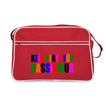 kein platz für rassismus - Retro Tasche - Rot/Weiß - Vorne