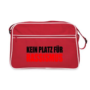 kein platz für rassismus - Retro Tasche - Rot/Weiß - Vorne