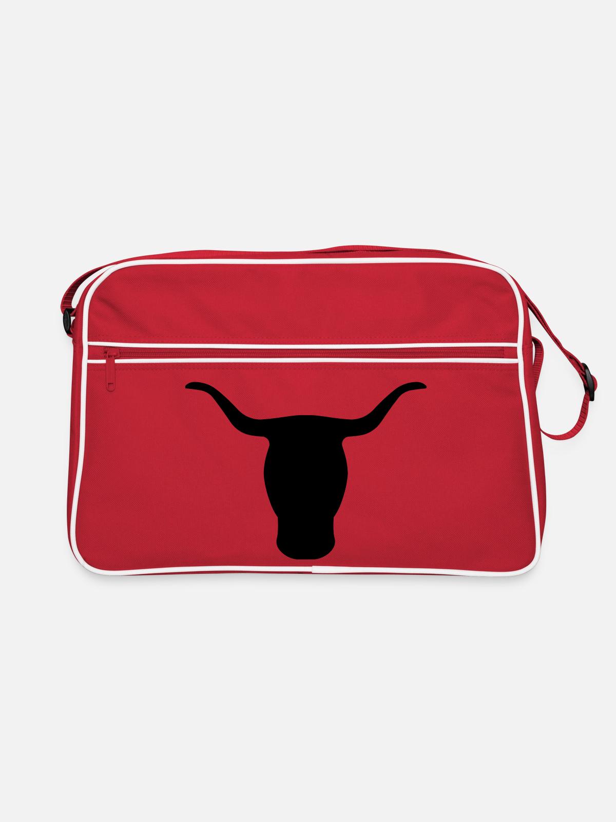 Bull's Head - Retro Bag - red/white - Front