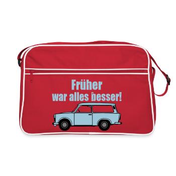  , DDR Kult , früher war alles besser (25) - Retro Tasche - Rot/Weiß - Vorne