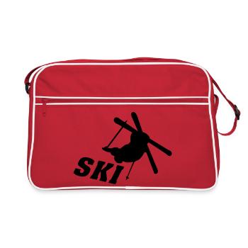 Ski, ski, skiing, après ski, freeski, winter, snow - Retro Bag - red/white - Front