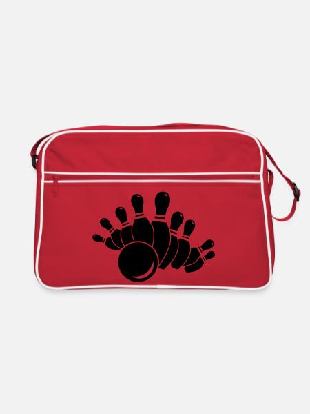 sport kegeln - Retro Tasche - Rot/Weiß - Vorne