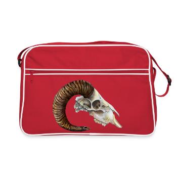 Bull Skull Fantasy RPG LARP Design - Retro Bag - red/white - Front