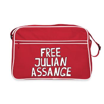 FREE JULIAN ASSANGE - Retro Bag - red/white - Front