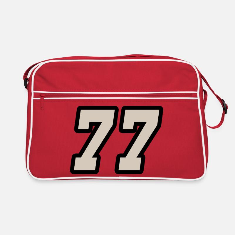 Nummer siebenundsiebzig 77 Retro Tasche