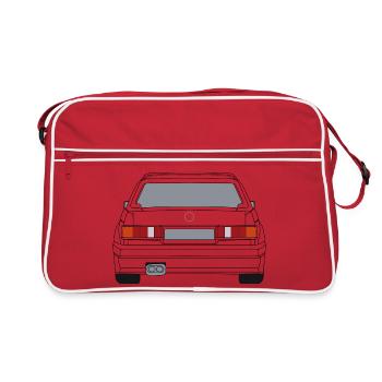 German Car Rear View White - Retro Bag - red/white - Front