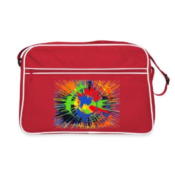 Blobs of colour - Retro Bag - red/white - Front