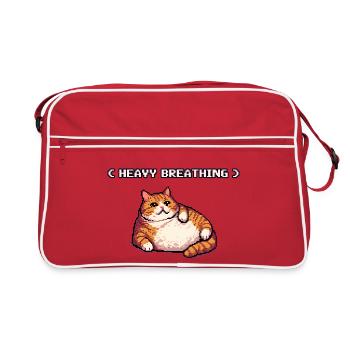 Chonky Pixel Cat Respiration lourde - Sac Retro - rouge/blanc - Devant