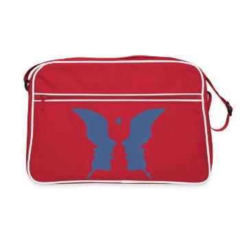 Des visages qui s’embrassent ou un papillon - Sac Retro - rouge/blanc - Devant