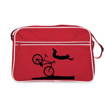 Monochrome Circle Minimal Geometry - Retro Bag - red/white - Front