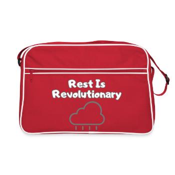 Rest Is Revolutionary – Mental Health Statement - Retro Bag - red/white - Front